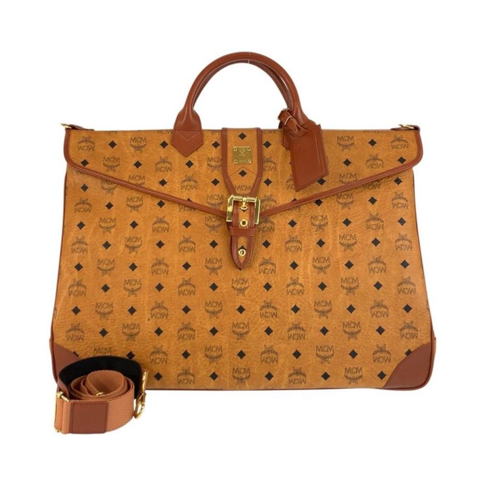 MCM Visetos Leather 2way Boston Bag